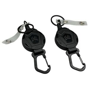 MNGARISTA 2 Pack Retractable Key Chain Holder Reel For Keys Badges Black
